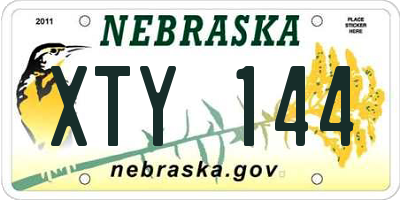 NE license plate XTY144