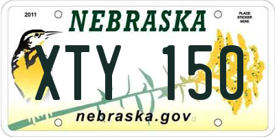 NE license plate XTY150