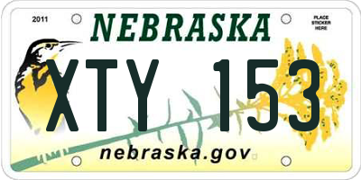 NE license plate XTY153