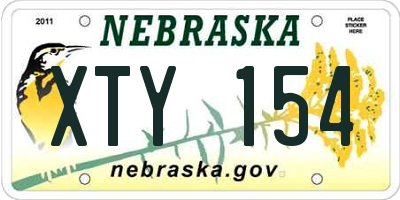 NE license plate XTY154
