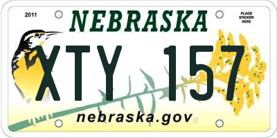 NE license plate XTY157