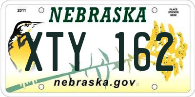 NE license plate XTY162