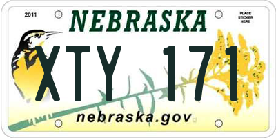 NE license plate XTY171