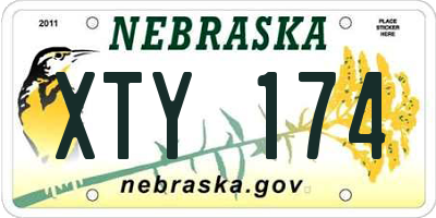 NE license plate XTY174