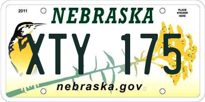 NE license plate XTY175
