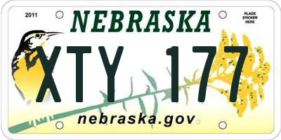 NE license plate XTY177