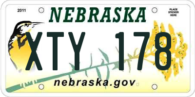 NE license plate XTY178