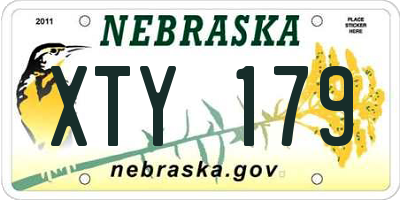 NE license plate XTY179