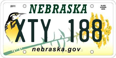 NE license plate XTY188