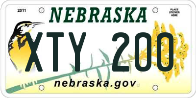 NE license plate XTY200