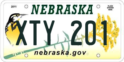 NE license plate XTY201