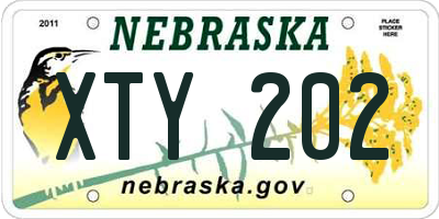 NE license plate XTY202