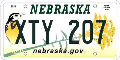 NE license plate XTY207
