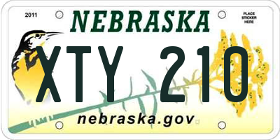 NE license plate XTY210