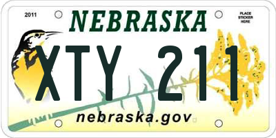 NE license plate XTY211