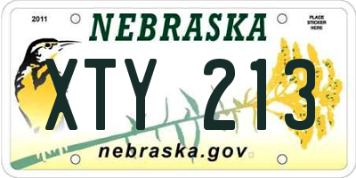 NE license plate XTY213