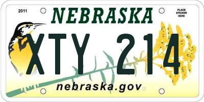 NE license plate XTY214