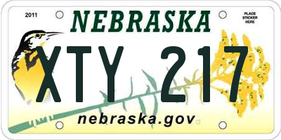 NE license plate XTY217