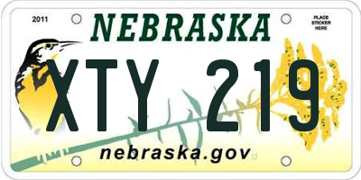 NE license plate XTY219