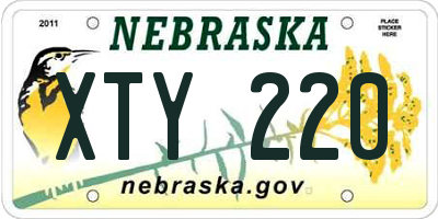 NE license plate XTY220
