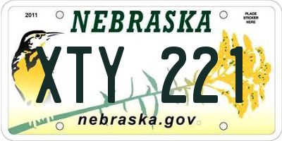 NE license plate XTY221