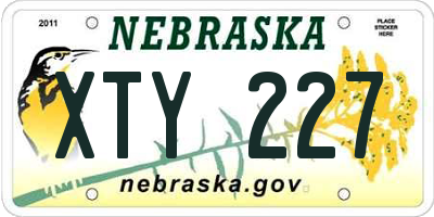 NE license plate XTY227