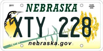 NE license plate XTY228