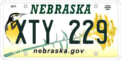 NE license plate XTY229
