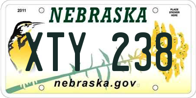 NE license plate XTY238