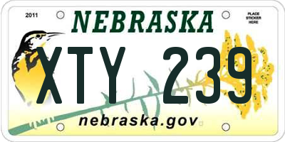 NE license plate XTY239