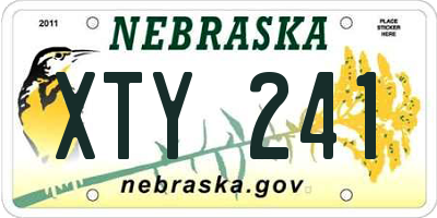NE license plate XTY241
