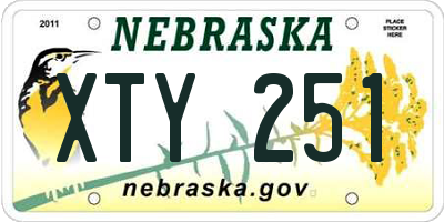 NE license plate XTY251