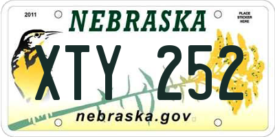 NE license plate XTY252