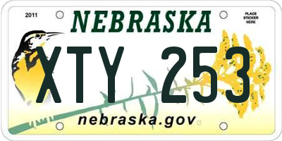 NE license plate XTY253