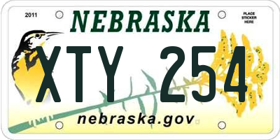 NE license plate XTY254