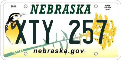 NE license plate XTY257