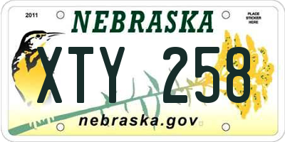 NE license plate XTY258