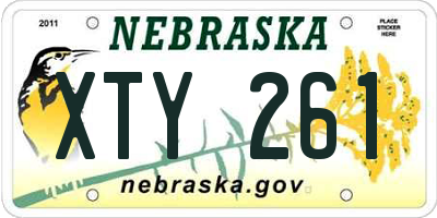 NE license plate XTY261