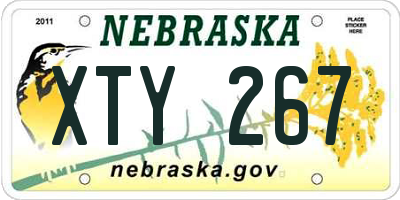 NE license plate XTY267