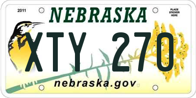 NE license plate XTY270