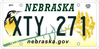 NE license plate XTY271