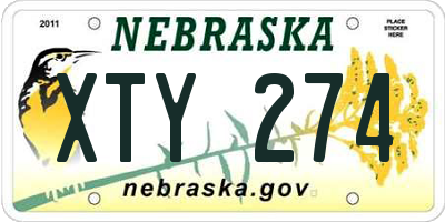 NE license plate XTY274