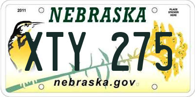 NE license plate XTY275
