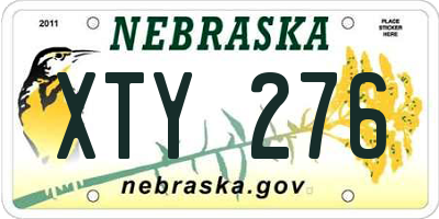 NE license plate XTY276