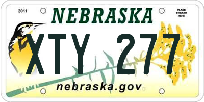 NE license plate XTY277