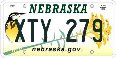 NE license plate XTY279