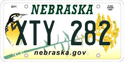 NE license plate XTY282