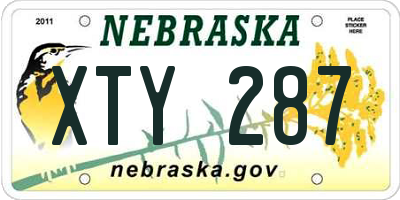 NE license plate XTY287