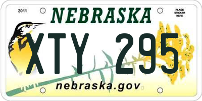 NE license plate XTY295