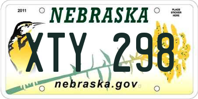 NE license plate XTY298